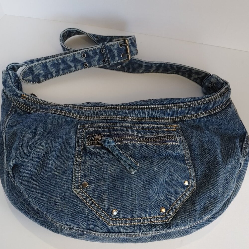 Denim Purse Hobo Crossbody - Picture 13 of 14